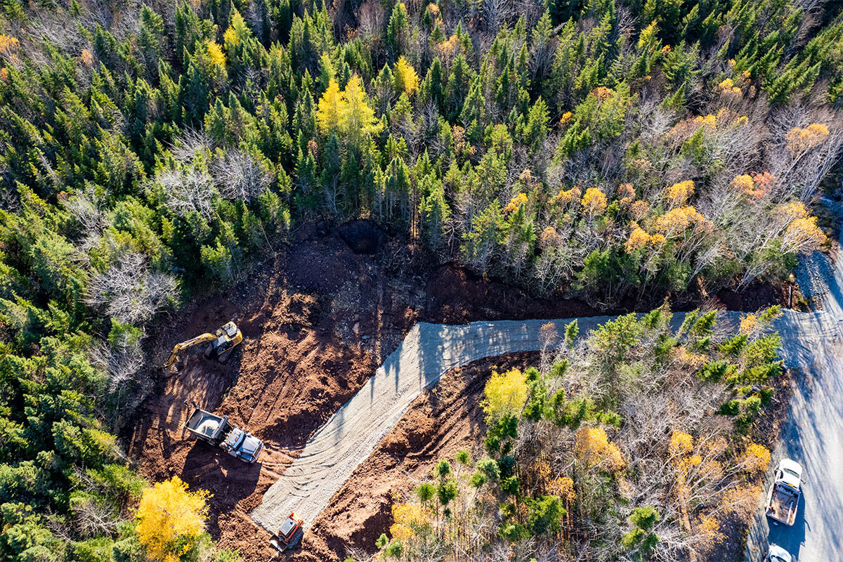 Die Vorbereitung des Grundstücks in Nova Scotia