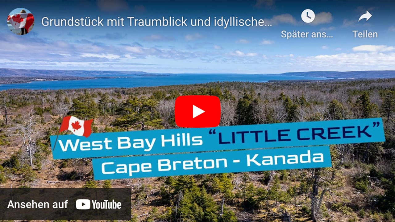 Grundstück mit Traumblick und idyllischem Bach in Cape Breton Island