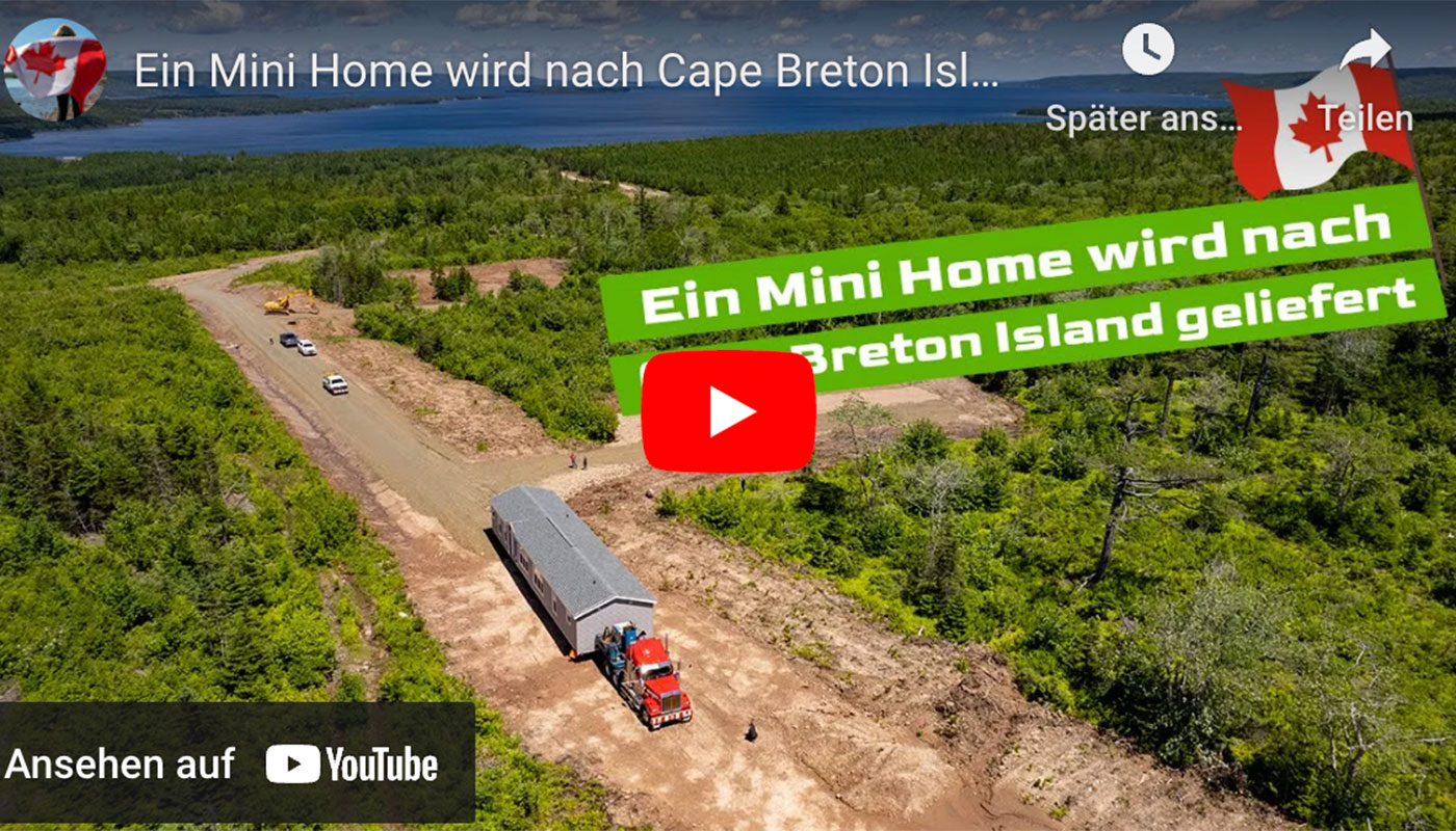 Ein Mini Home wird nach Cape Breton Island geliefert