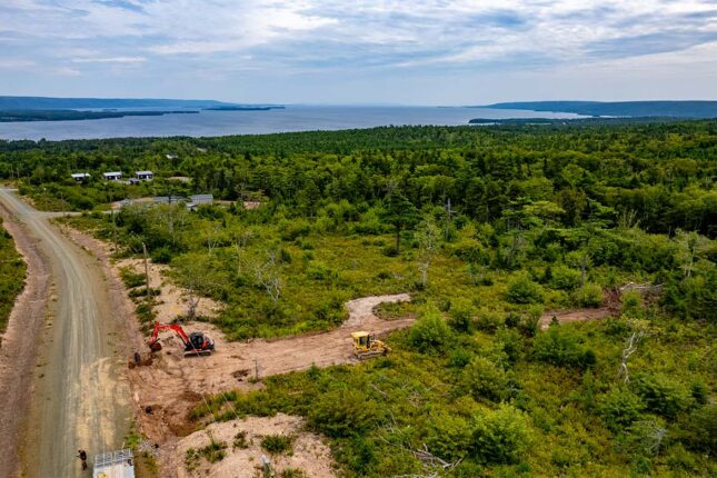 Die Vorbereitung eines Grundstück für den Bau eines Hauses in Cape Breton Island, Kanada