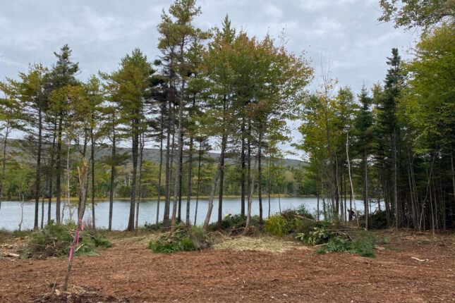 Die Vorbereitung eines Grundstück für den Bau eines Hauses in Cape Breton Island, Kanada