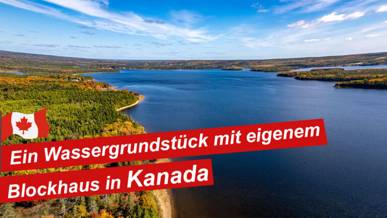 Ein Wassergrundstück mit eigenem Blockhaus in Kanada